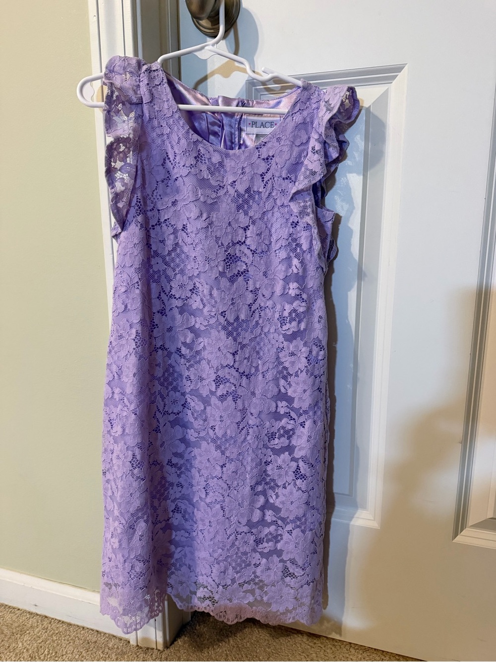 Size Medium 7/ 8 The Children’s Place Purple Lace Ruffle Sleeve Dress